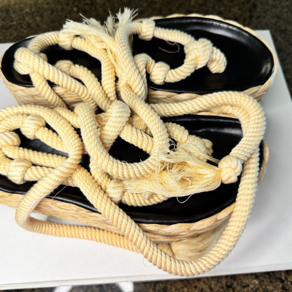 Isabel Marant Cream Rope Sandals - Picture 5 of 9